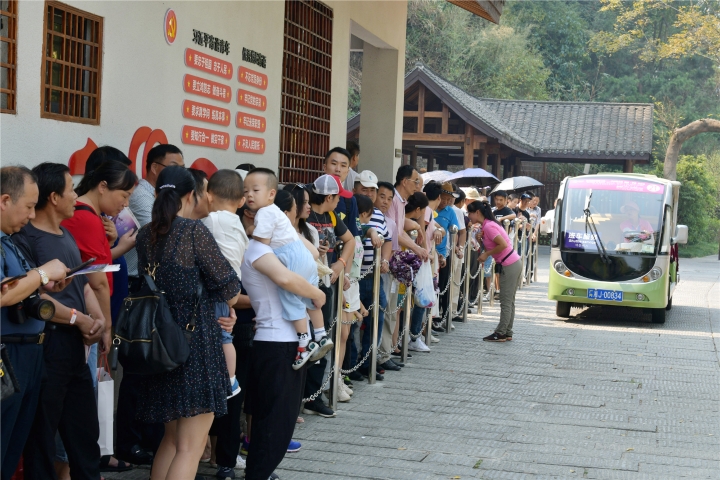 丁桥桃花湖公园在排队图片